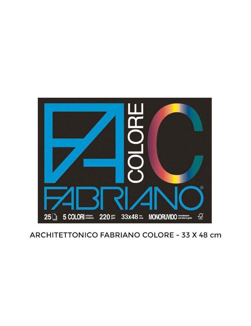ARCHITETTONICO F4 FABRIANO COLORE 33x48 MONORUVIDO 25 FG 220gsm