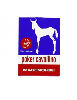 CARTE POKER CAVALLINO MASENGHINI IN PLASTICA BLU ART.553103