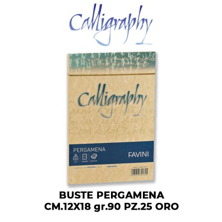 BUSTE PERGAMENA CALLIGRAPHY CM.12X18 gr.90 PZ.25 ORO ART.A57W207