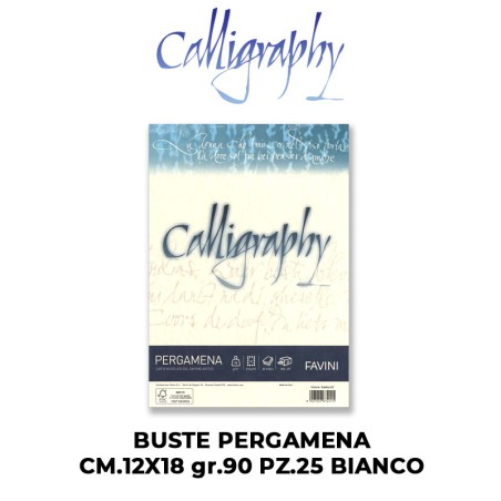 BUSTE PERGAMENA CALLIGRAPHY CM.12X18 gr.90 PZ.25 BIANCO ART.A570297