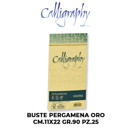 BUSTE PERGAMENA CALLIGRAPHY PZ.25 cm.11X22 ORO GR.90 ART.A57W203