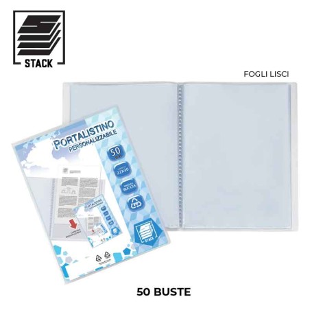 PORTALISTINO STACK 22X30 50 FOGLI PERSONALIZZABILE LISCI ART.AMT-50