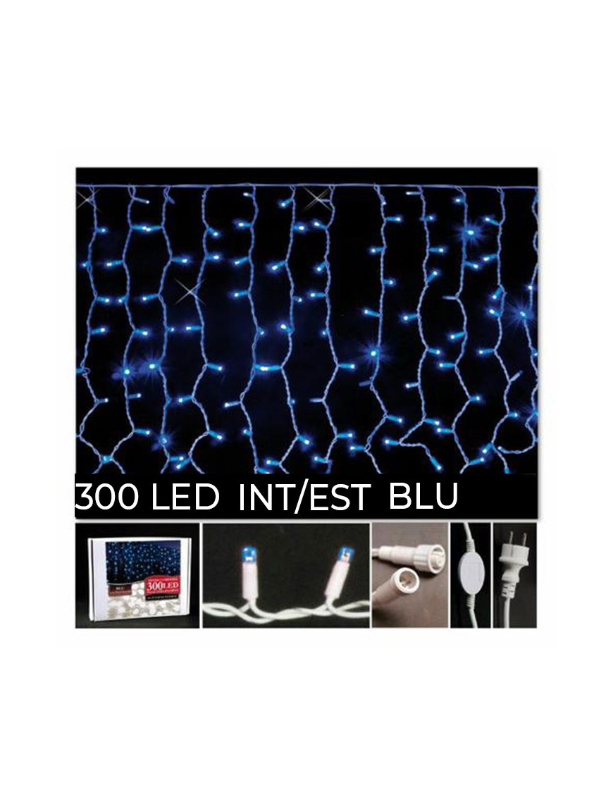 TENDA 300 LED BLU C/FLASH ART.03080704