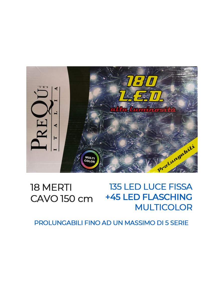 180 LED MULTICOLOR-36 FLASHING+144 LUCI ART.D1260