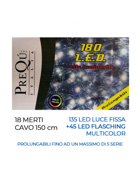 180 LED MULTICOLOR-36 FLASHING+144 LUCI ART.D1260