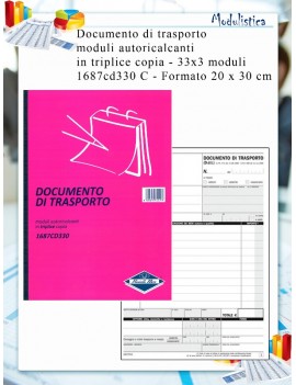 BLOCCO DOCUMENTI DI TRASPORTO FLEX 3 COPIE CM 21x31 ART.DU1687CD330
