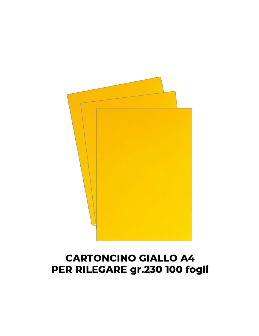 QUADRANTI IN CARTONCINO GIALLO A4 PER RILEGARE gr.230 100 fogli