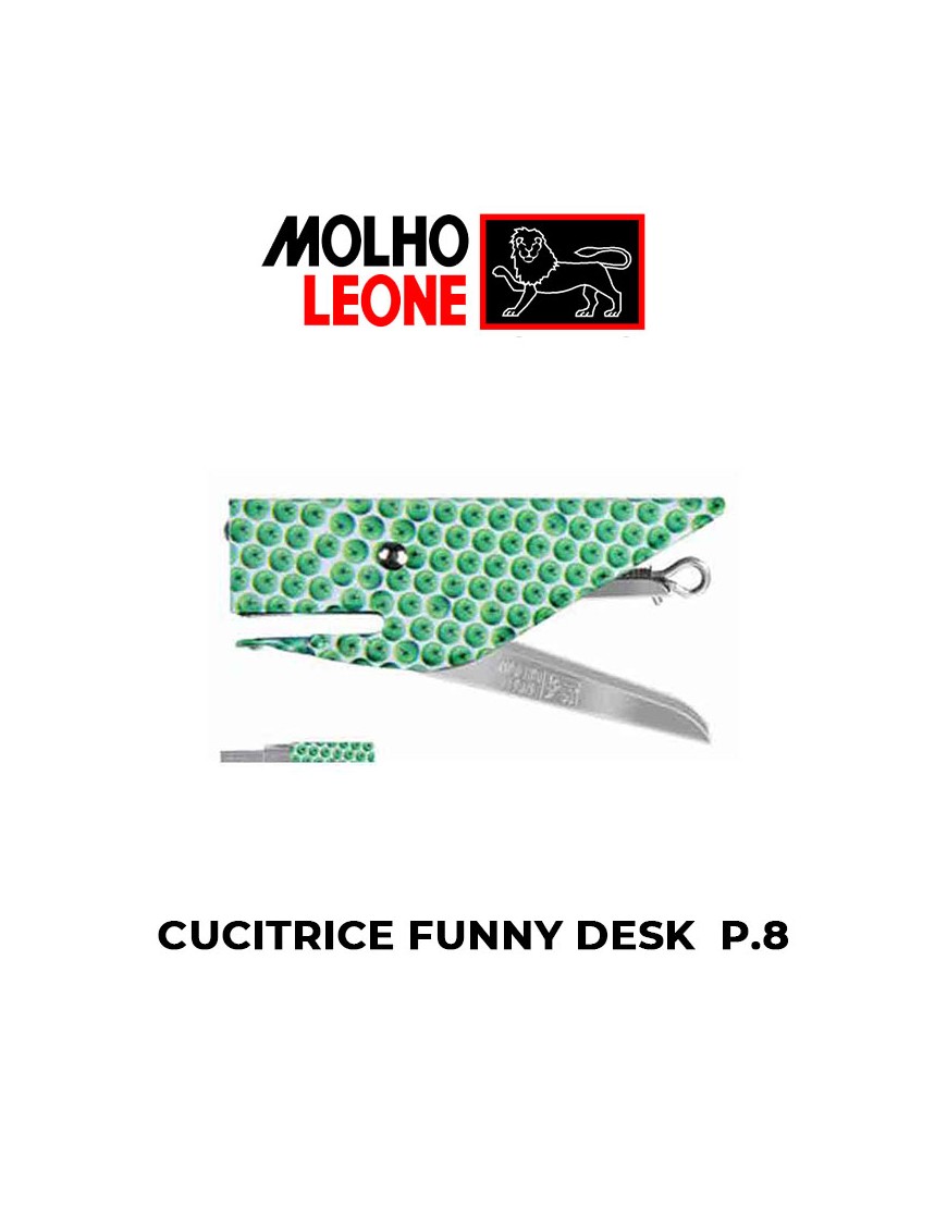 CUCITRICE A PINZA FUNNY DESK MOLHO P.8 GREEN APPLE+PUNTINE ART.64007
