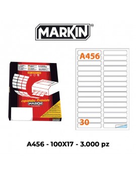 ETICHETTE ADESIVE MARKIN A456 100 X17 MM FORM A4 FOGLIO 100 ART A456