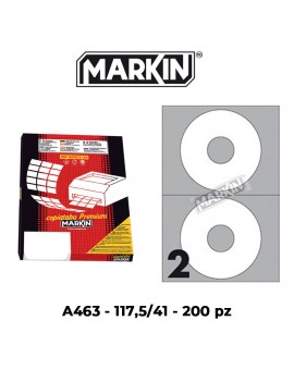 ETICHETTE ADESIVE MARKIN A463 117,5/41 MM FORM A4 FOGLIO 100