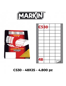 ETICHETTE ADESIVE MARKIN C530 48X25 MM FORM A4 FOGLIO 100