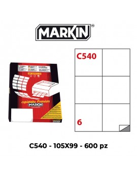 ETICHETTE ADESIVE MARKIN C540 105X99 MM FORM A4 FOGLIO 100