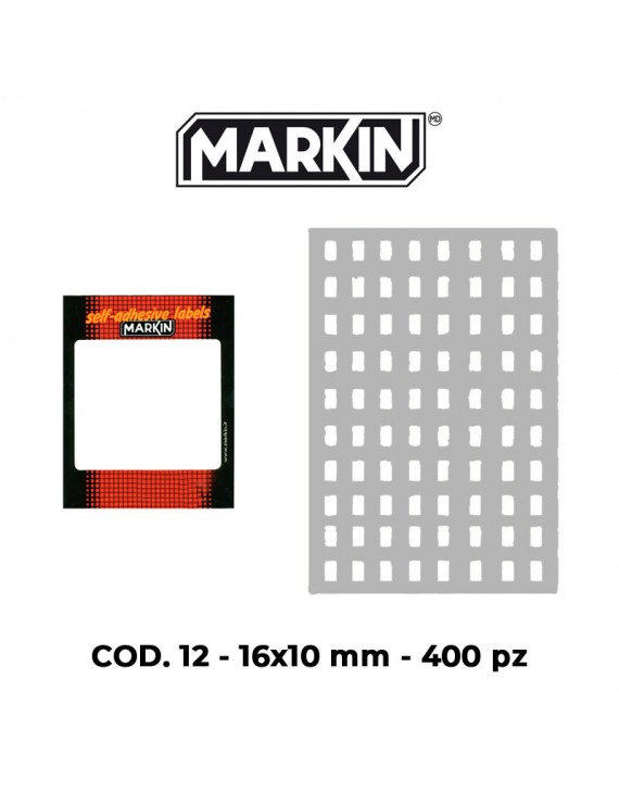 ETICHETTE AUTOADESIVE MARKIN 400 ETICHETTE 10 FOGLI 16x10 MM COD.12