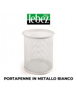 PORTAPENNE LEBEZ  IN METALLO TONDO COLORE BIANCO cm.6X6 ART.1221-B