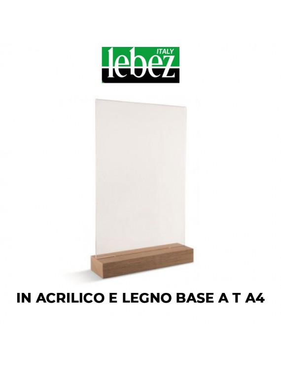 PORTADEPLIANT LEBEZ BASE T  A4 IN ACRILICO E LEGNO ART.81004