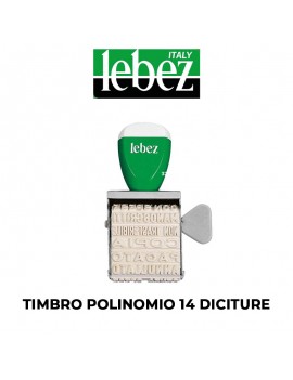 TIMBRO POLINOMIO 14 DICITURE LEBEZ ART.0174