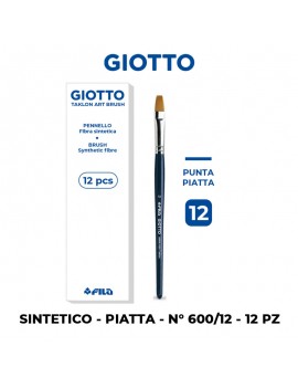 PENNELLI GIOTTO SINTETICI PUNTA PIATTA SERIE 600 N°12 ART.670500