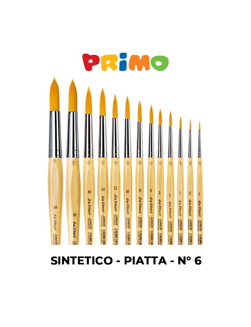 PENNELLI PRIMO SINTETICI PUNTA PIATTA N°6  ART.241PQ6