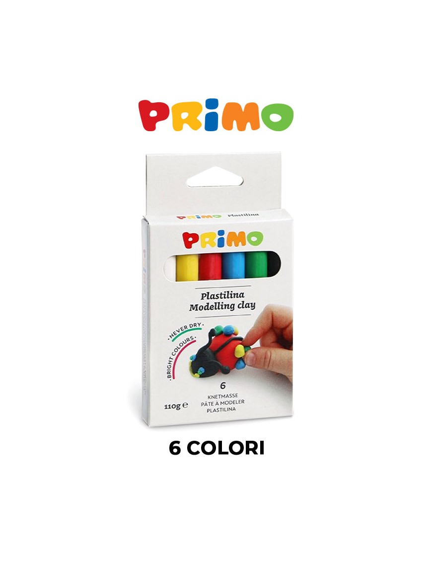 PRIMO PANETTO PLASTILINA 6 COLORI 110g ART.265CP6