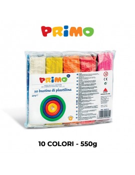 PRIMO PANETTO PLASTILINA 10 COLORI 550g