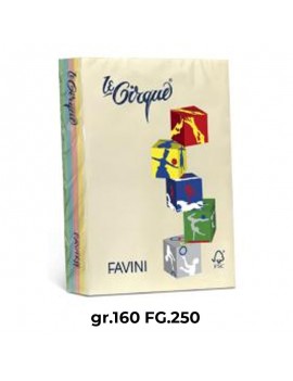 CARTONCINO COLORI ASS. FAVINI LE CIRQUE A4- COLORI TENUI gr.160 FG.250