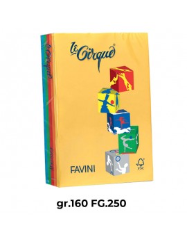 CARTONCINO COLORI ASS. FAVINI LE CIRQUE A4- COLORI FORTI gr.160 FG.250