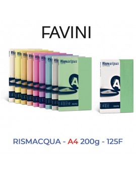 FAVINI RISMACQUA A4 200GR FG.125 VARI COLORI