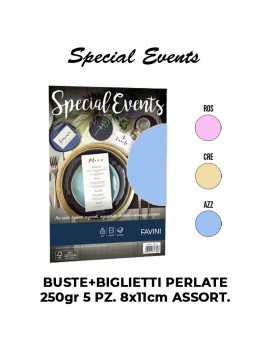 BUSTE+BIGLI. PERLATE FAVINI SPECIAL EVENTS 250G cm.7,6X11 VARI COLORI