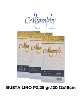 BUSTE CALLIGRAPHY LINO 25 PZ gr.120 12x18 VARI COLORI