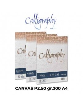 CARTA CALLIGRAPHY CANVAS PZ.50 gr.200  A4 VARI COLORI