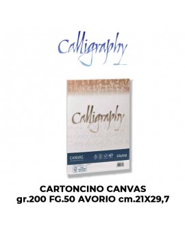 CARTA CALLIGRAPHY CANVAS PZ.50 gr.200  A4 VARI COLORI