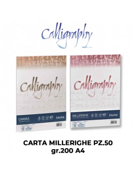 CARTA CALLIGRAPHY MILLERIGHE FG.50 gr.200 A4 VARI COLORI