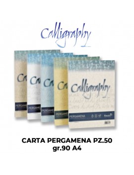 CARTA CALLIGRAPHY PERGAMENA gr.90 cm.A4 FG.50 VARI COLORI