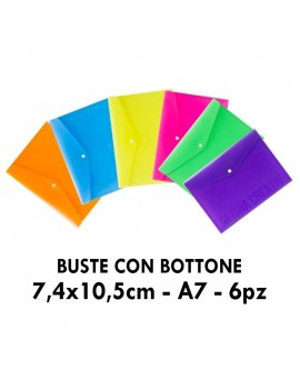 BUSTE CON BOTTONE ITERNET FLUO IN A7 VARI COLORI  ART.70116