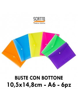 BUSTE CON BOTTONE SCATTO IN A6 VARI COLORI . ART.388