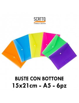 BUSTE CON BOTTONE SCATTO IN A5 VARI COLORI  ART.387