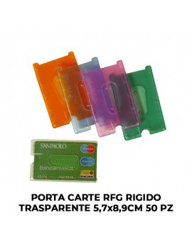 PORTA CARTE RFG RIGIDO TRASPARENTE 5,7x8,9CM 50 PZ  ART.B300RG