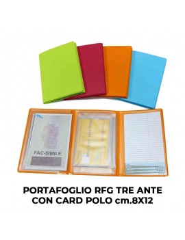 PORTAFOGLIO RFG TRE ANTE  CON CARD POLO cm.8X12 ART.B221PO