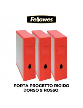 PORTA PROGETTO RIGIDO FELLOWES DORSO 9 ROSSO ART.E500RO