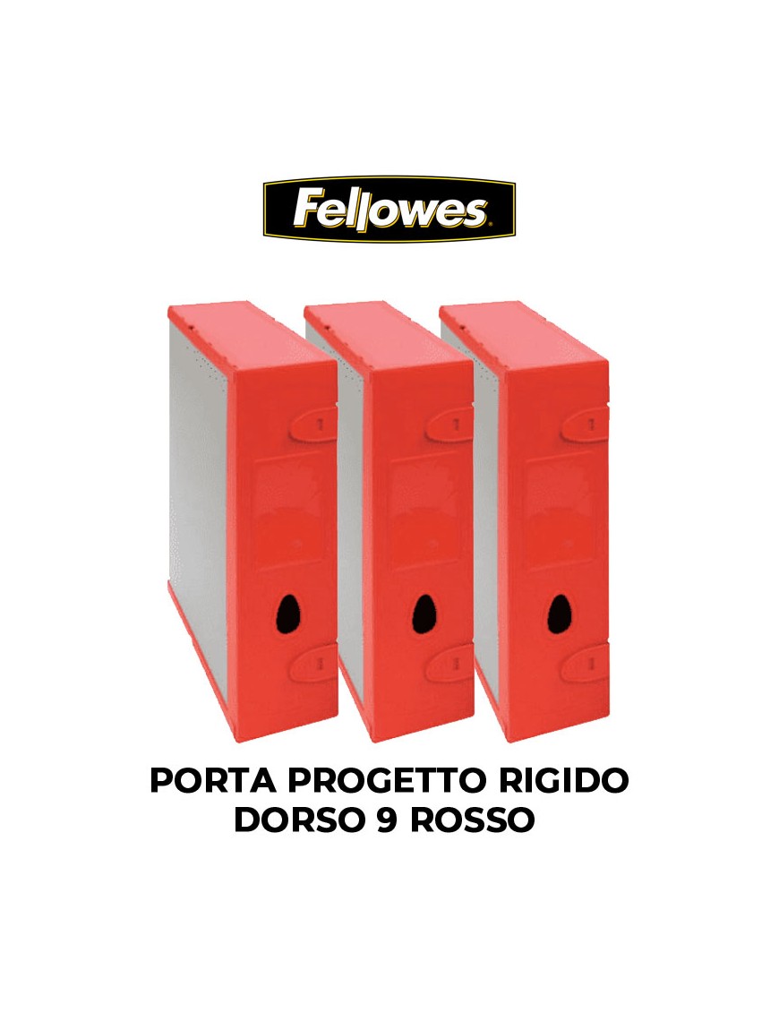 PORTA PROGETTO RIGIDO FELLOWES DORSO 9 ROSSO ART.E500RO
