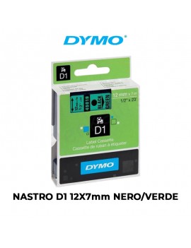 NASTRO DYMO D1 12mmX7m NERO/VERDE ART.S0720590
