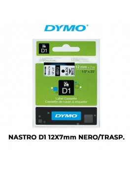NASTRO DYMO D1 12mmX7m BIANCO/TRASPARENTE ART.S0720600
