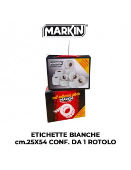 ETICHETTE MARKIN BIANCHE cm.25X54  CONF. DA 1 ROTOLO ART.X500722520