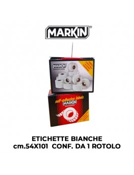 ETICHETTE MARKIN BIANCHE cm.54X101  CONF. DA 1 ROTOLO ART.X500722430