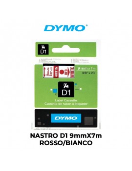 NASTRO DYMO D1 9mmX7m ROSSO/BIANCO ART.S0720700