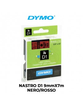 NASTRO DYMO D1 9mmX7m NERO/ROSSO ART.S0720720