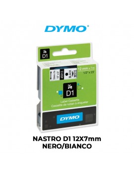 NASTRO DYMO D1 12mmX7m NERO/BIANCO ART.S0720530