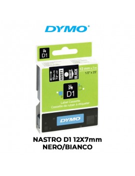 NASTRO DYMO D1 12mmX7m BIANCO/NERO ART.S0720610