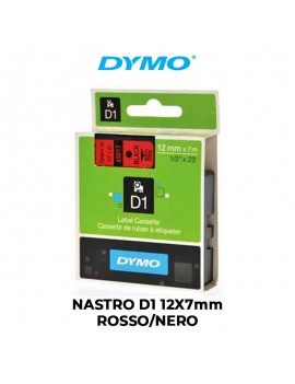 NASTRO DYMO D1 12mmX7m NERO/ROSSO ART.S0720570