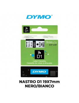 NASTRO DYMO D1 19mmX7m NERO/BIANCO ART.S0720830